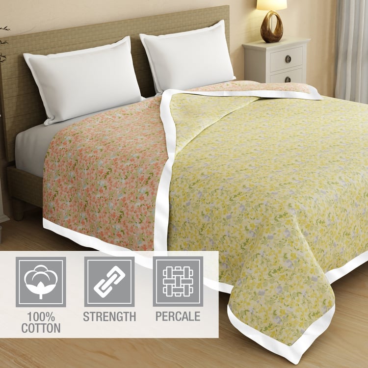 BOUTIQUE LIVING Valatia Cotton Floral Print Reversible Double Dohar