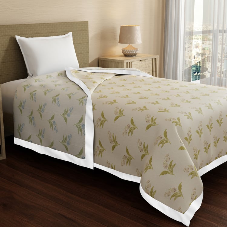 BOUTIQUE LIVING Valatia Cotton Floral Print Reversible Single Dohar