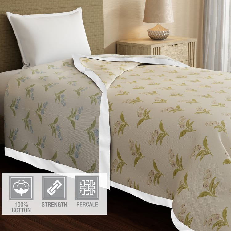 BOUTIQUE LIVING Valatia Cotton Floral Print Reversible Single Dohar