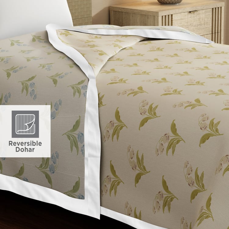 BOUTIQUE LIVING Valatia Cotton Floral Print Reversible Single Dohar