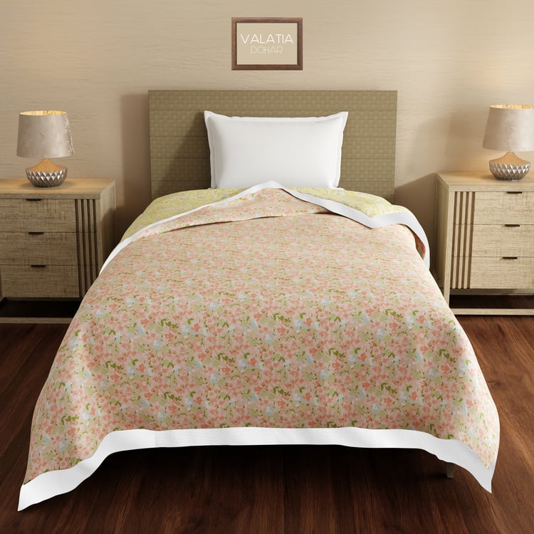 BOUTIQUE LIVING Valatia Cotton Floral Print Reversible Single Dohar