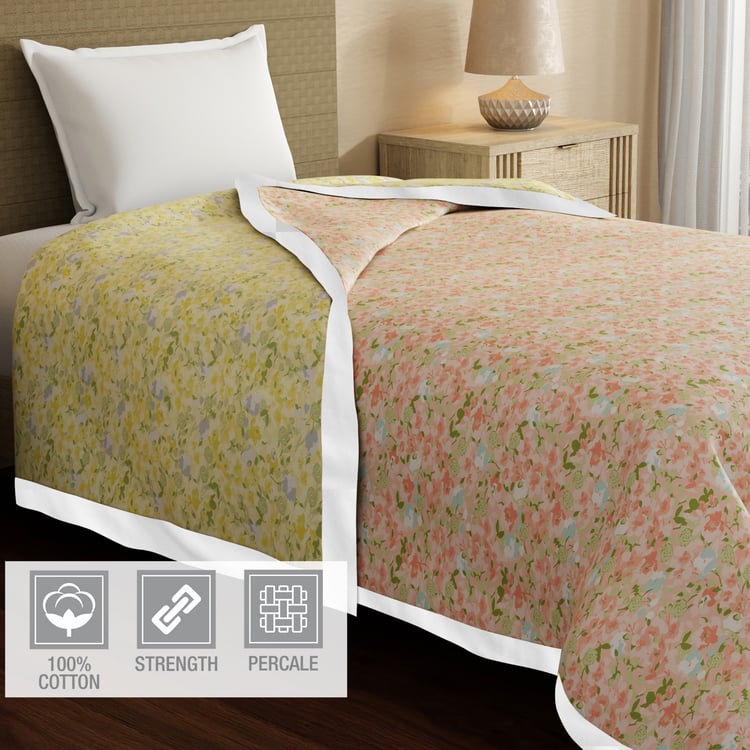BOUTIQUE LIVING Valatia Cotton Floral Print Reversible Single Dohar