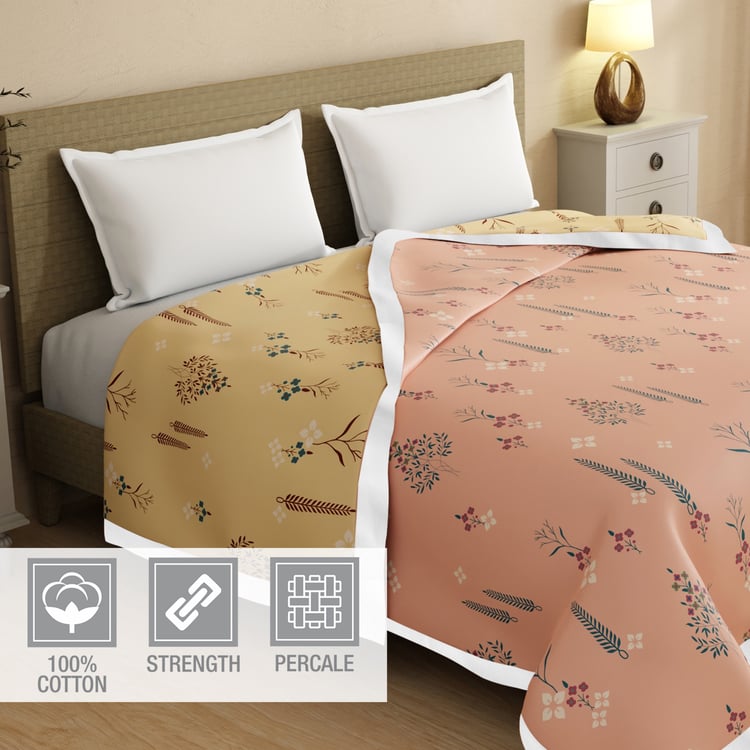 BOUTIQUE LIVING Valatia Karigari Cotton Floral Print Reversible Double Dohar