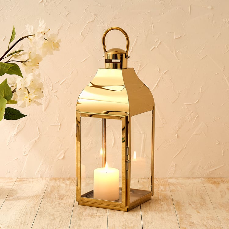Selena Steel and Glass Lantern - Medium