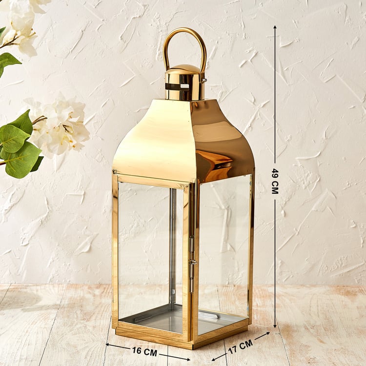 Selena Steel and Glass Lantern - Medium