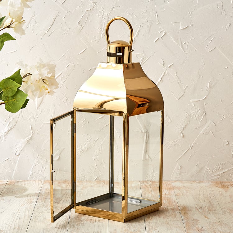 Selena Steel and Glass Lantern - Medium
