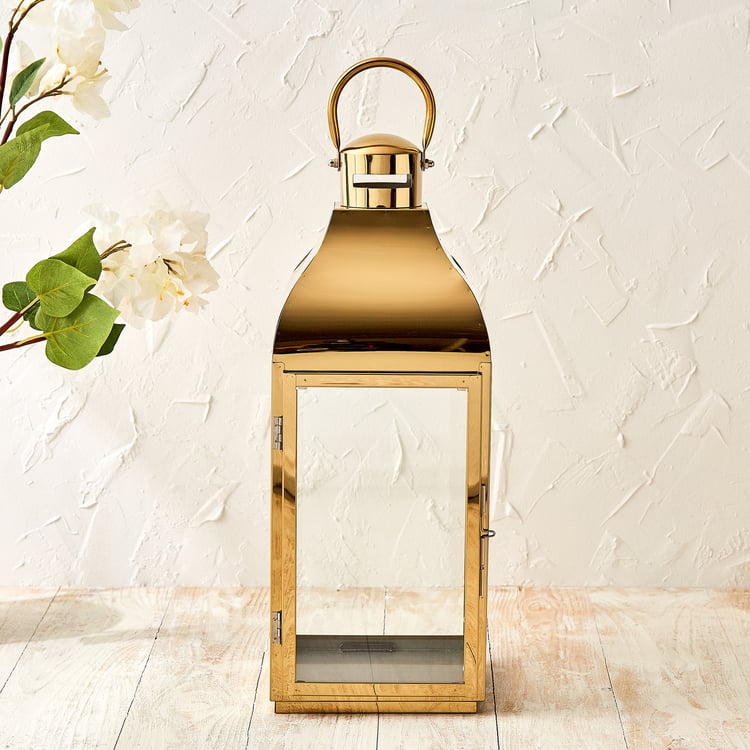 Selena Steel and Glass Lantern - Medium