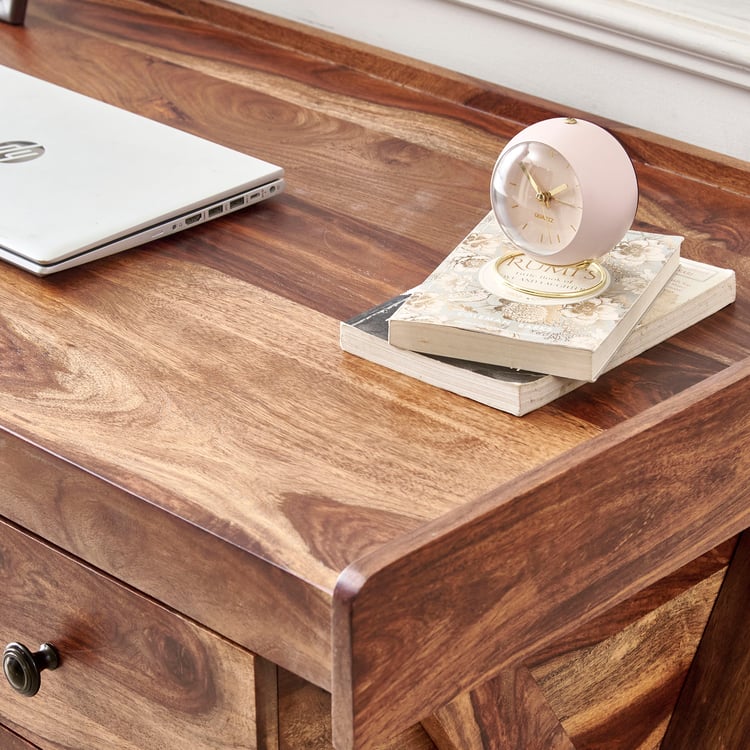 Adana Grand Sheesham Wood Study Desk - Brown
