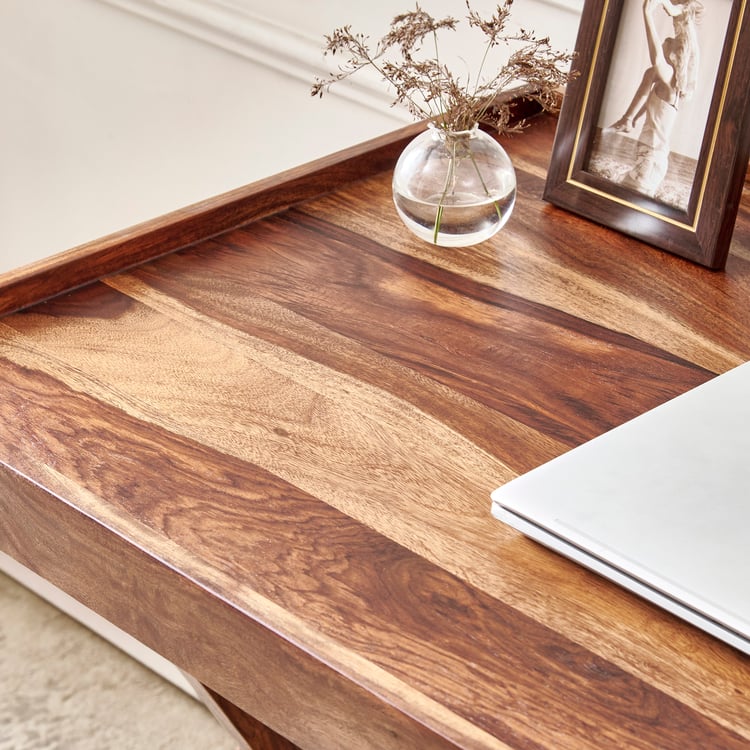 Adana Grand Sheesham Wood Study Desk - Brown