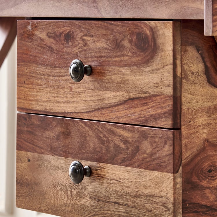 Adana Grand Sheesham Wood Study Desk - Brown