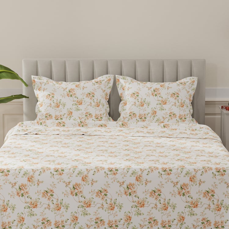 LAYERS Lumina Floret Cotton 140TC Floral Print 3Pcs Super King Bedsheet Set