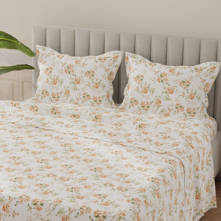 LAYERS Lumina Floret Cotton 140TC Floral Print 3Pcs Super King Bedsheet Set