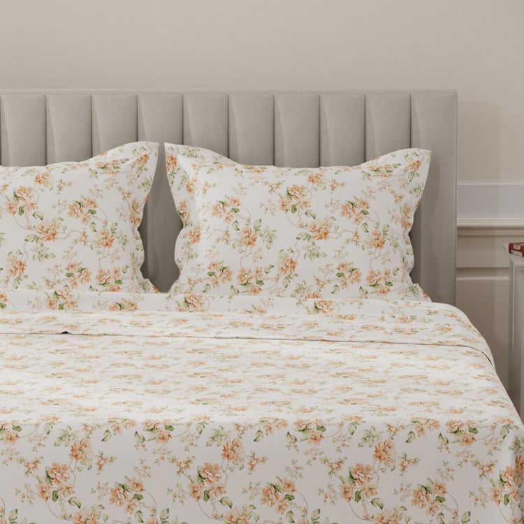 LAYERS Lumina Floret Cotton 140TC Floral Print 3Pcs Super King Bedsheet Set