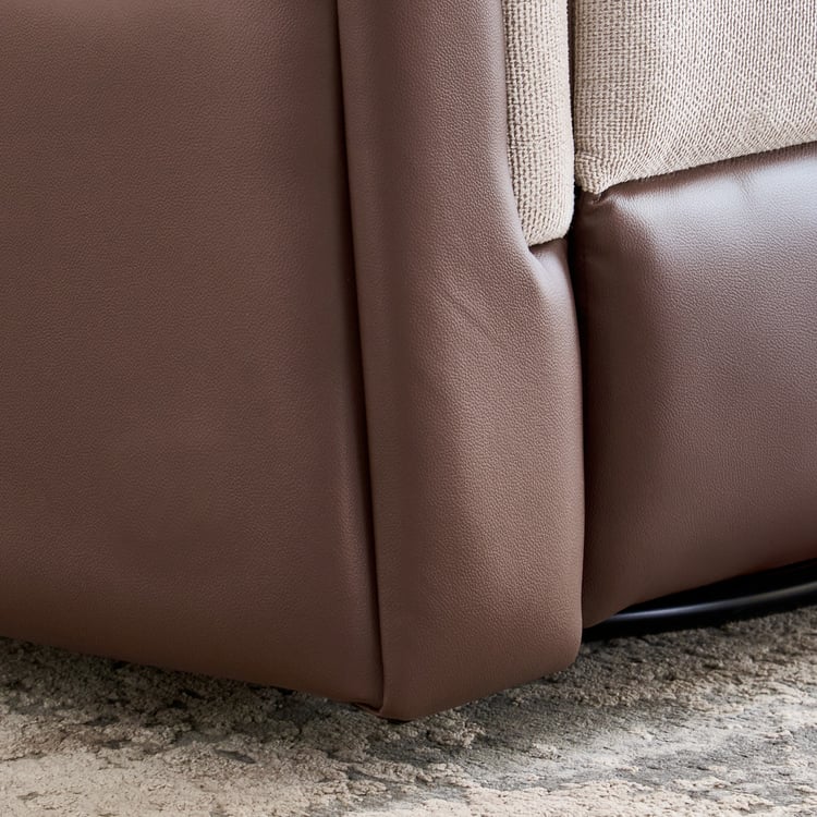 Albert Fabric 1-Seater Swivel Recliner - Brown