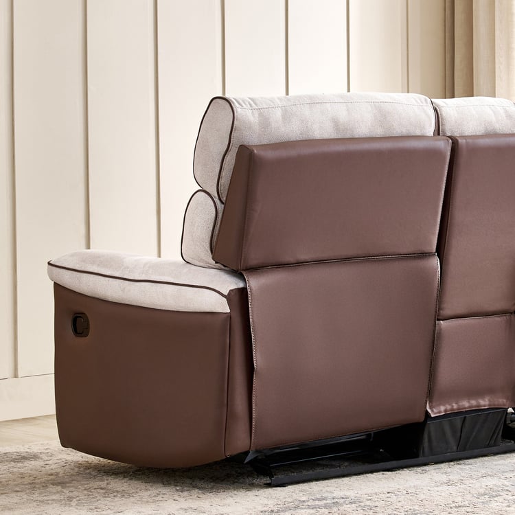 Albert Fabric 2-Seater Rocking Recliner - Brown