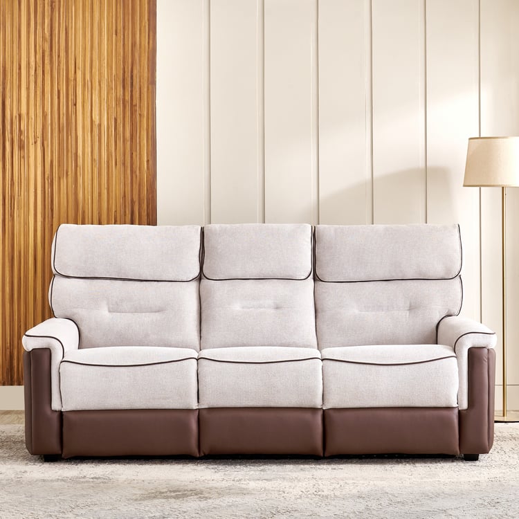 Albert Fabric 3-Seater Sofa - Brown