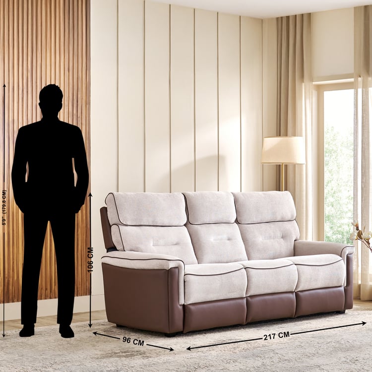 Albert Fabric 3-Seater Sofa - Brown