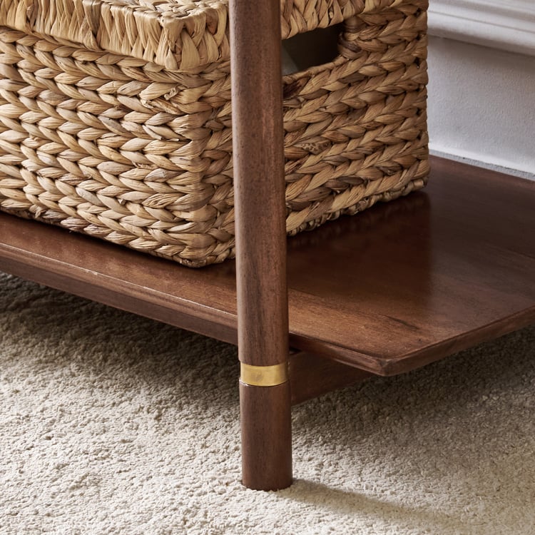 Nuqta Acacia Wood 4-Tier Open Book Shelf - Walnut