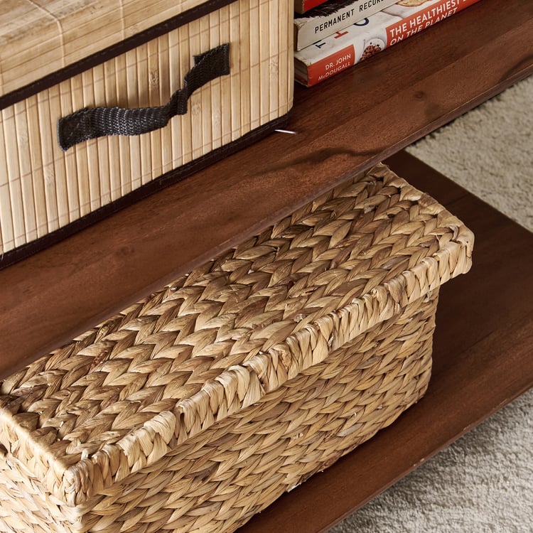 Nuqta Acacia Wood 4-Tier Open Book Shelf - Walnut