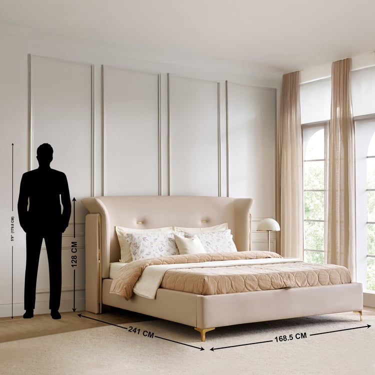 Modern Radiance Pulse Queen Bed with Hydraulic Storage - Ivory