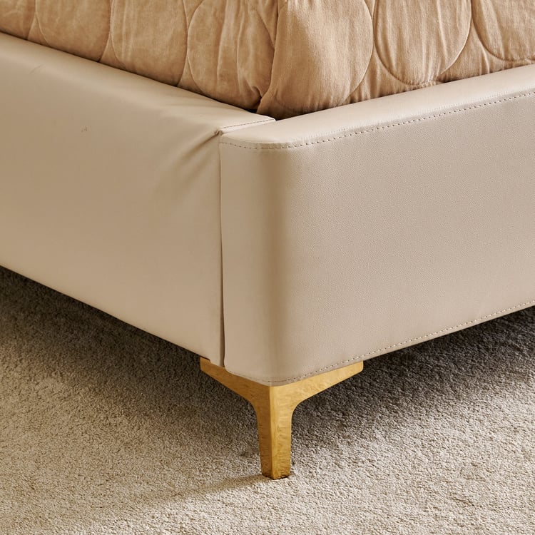 Modern Radiance Pulse Queen Bed with Hydraulic Storage - Ivory