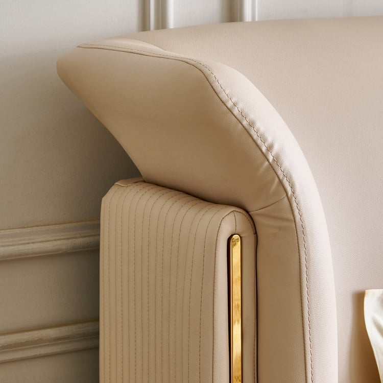 Modern Radiance Pulse Queen Bed with Hydraulic Storage - Ivory