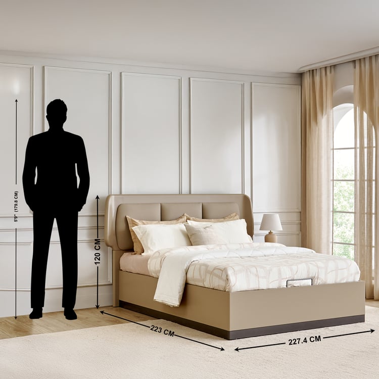 Clair De Lune King Bed with Hydraulic Storage - Brown