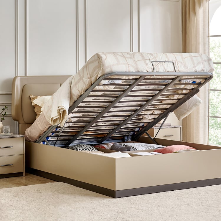 Clair De Lune King Bed with Hydraulic Storage - Brown