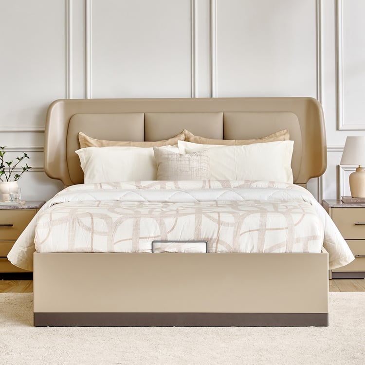 Clair De Lune Queen Bed with Hydraulic Storage - Brown