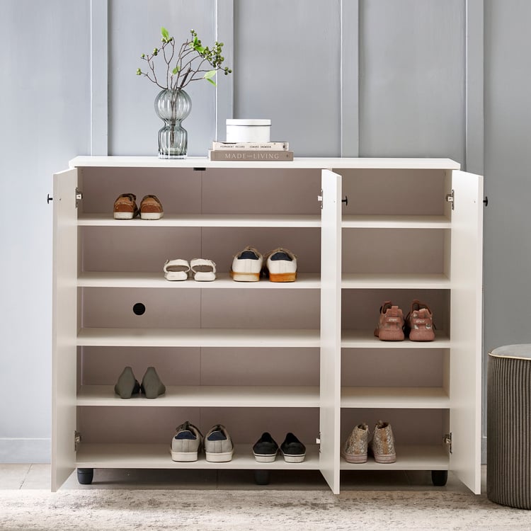 Helios Madison 20 Pairs Shoe Cabinet - White