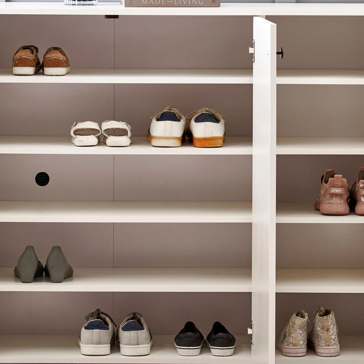 Helios Madison 20 Pairs Shoe Cabinet - White