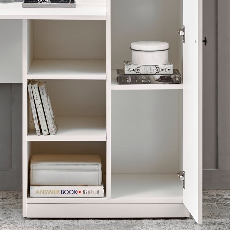 Helios Madison Study Desk with Cabinet - White