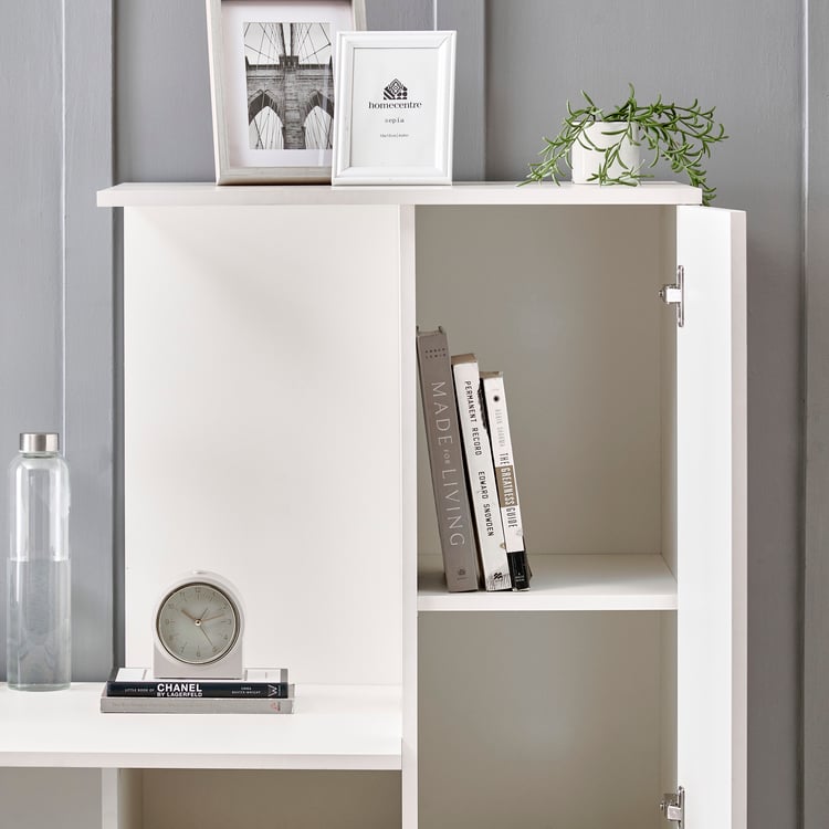 Helios Madison Study Desk with Cabinet - White