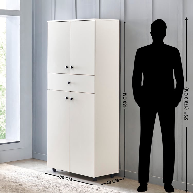 Helios Madison 24 Pairs Shoe Cabinet with Drawer - White