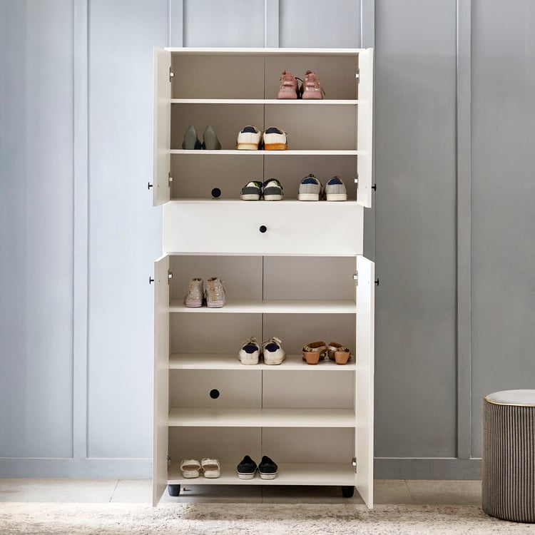 Helios Madison 24 Pairs Shoe Cabinet with Drawer - White