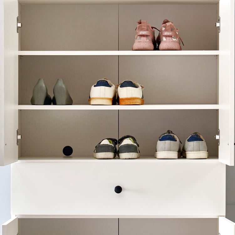 Helios Madison 24 Pairs Shoe Cabinet with Drawer - White