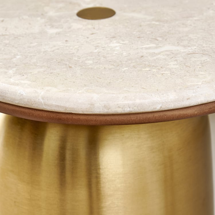 Nuqta Marble Top Console Table - Beige