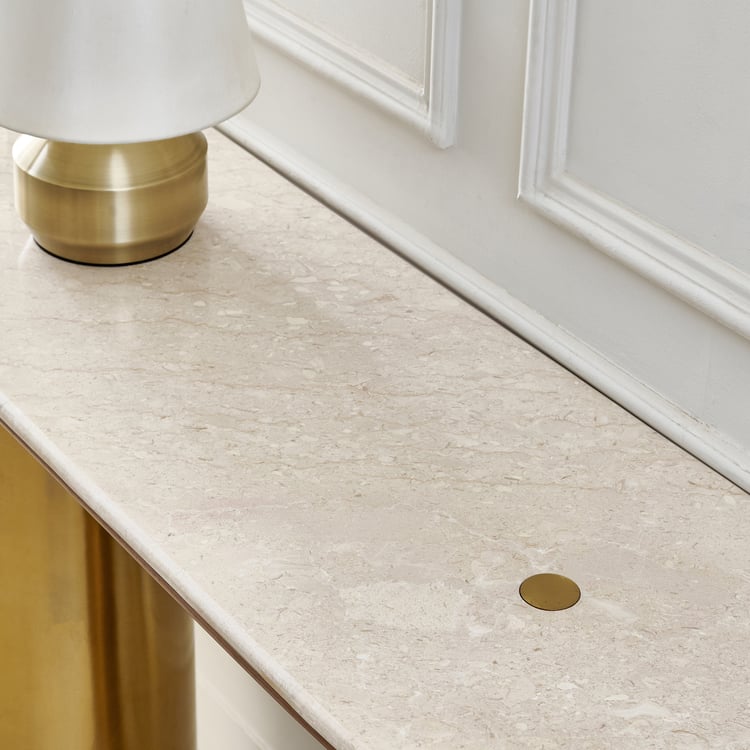 Nuqta Marble Top Console Table - Beige