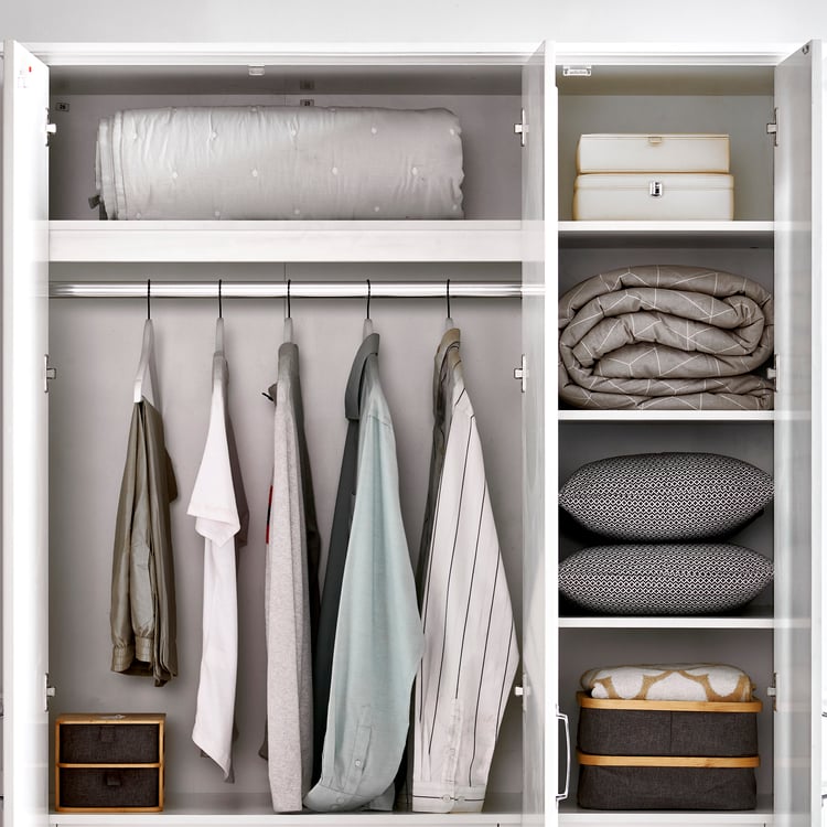 Estate 3-Door Wardrobe with Mirror - White
