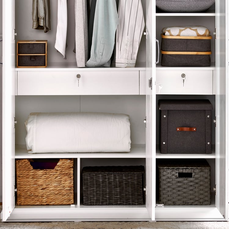 Estate 3-Door Wardrobe with Mirror - White