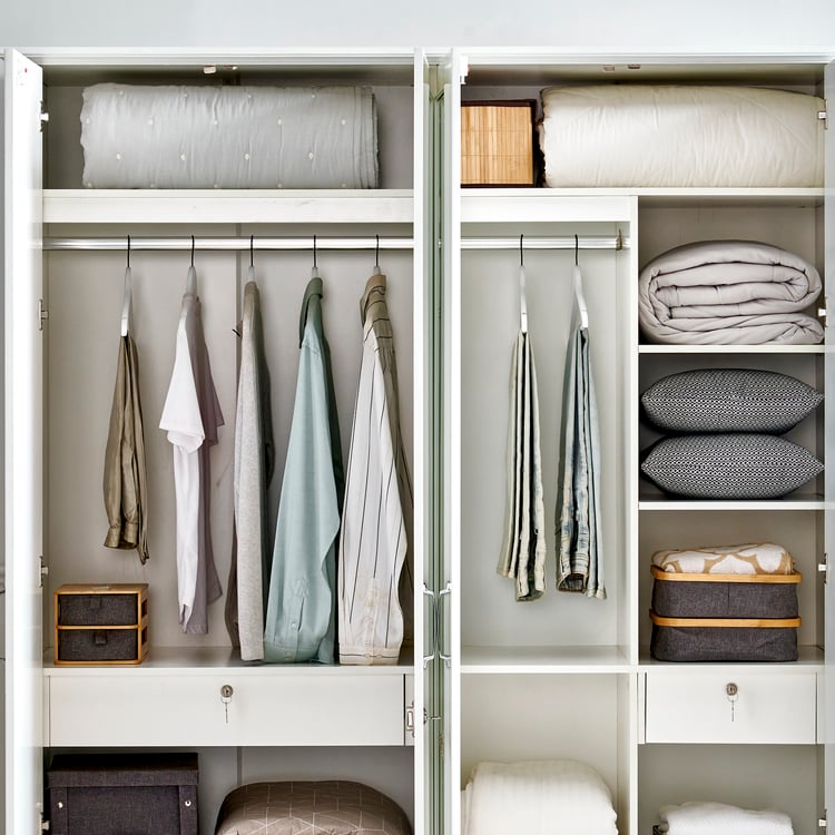Estate 4-Door Wardrobe with Mirrors - White