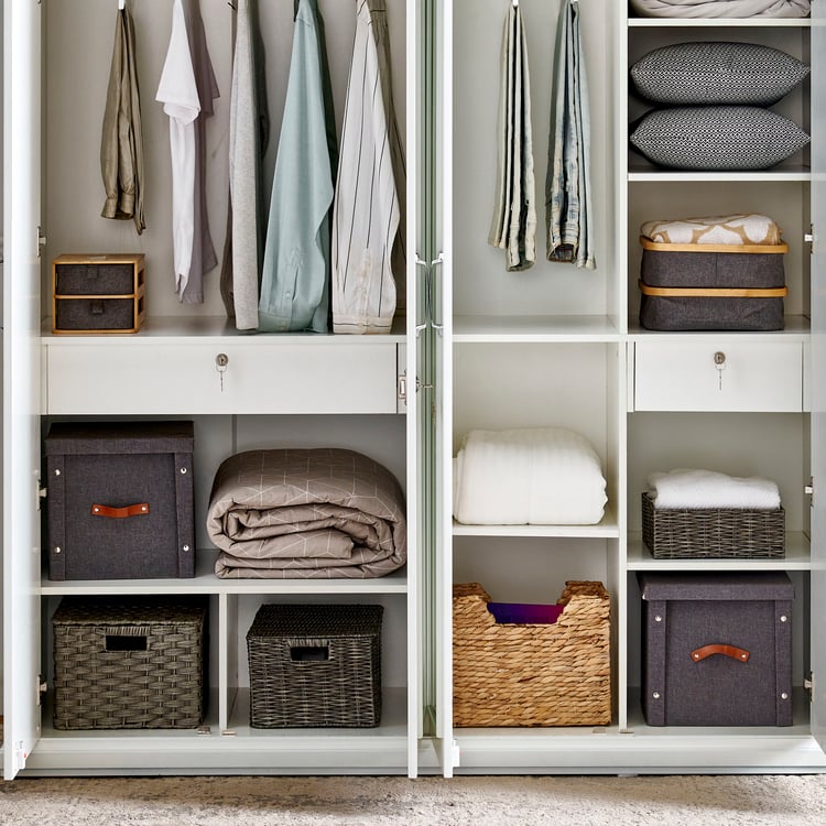 Estate 4-Door Wardrobe with Mirrors - White