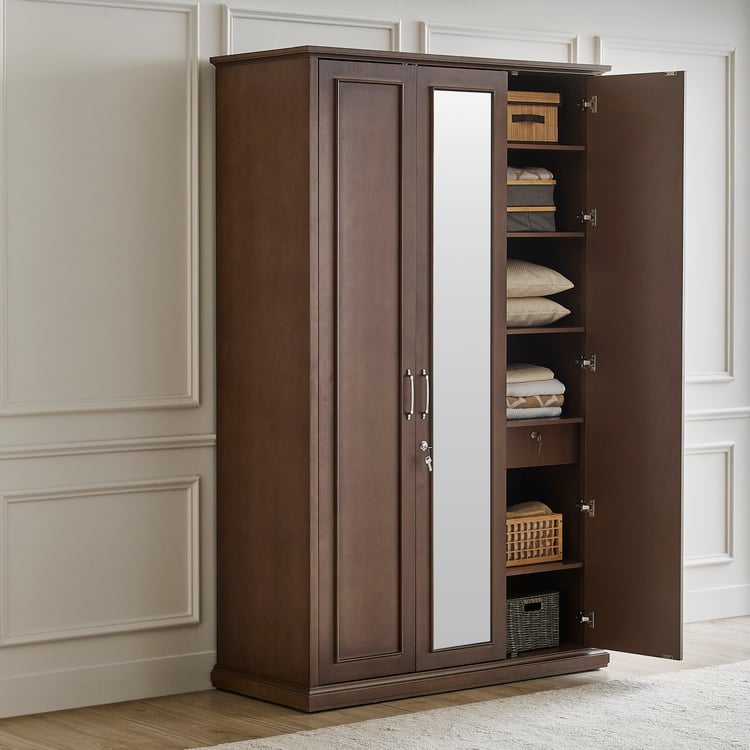 Estate 3-Door Wardrobe with Mirror - Walnut