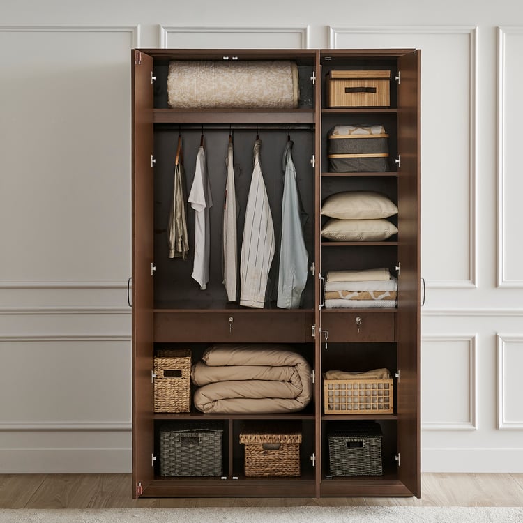 Estate 3-Door Wardrobe with Mirror - Walnut