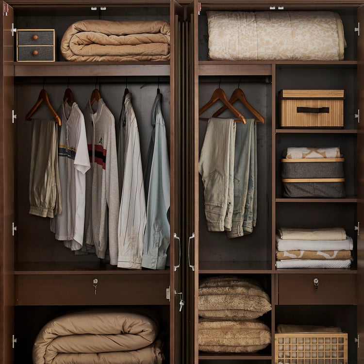 Estate 4-Door Wardrobe with Mirrors - Walnut