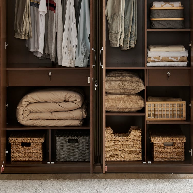 Estate 4-Door Wardrobe with Mirrors - Walnut