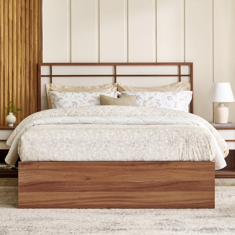 Shoji Akira King Bed with Box Storage - Brown