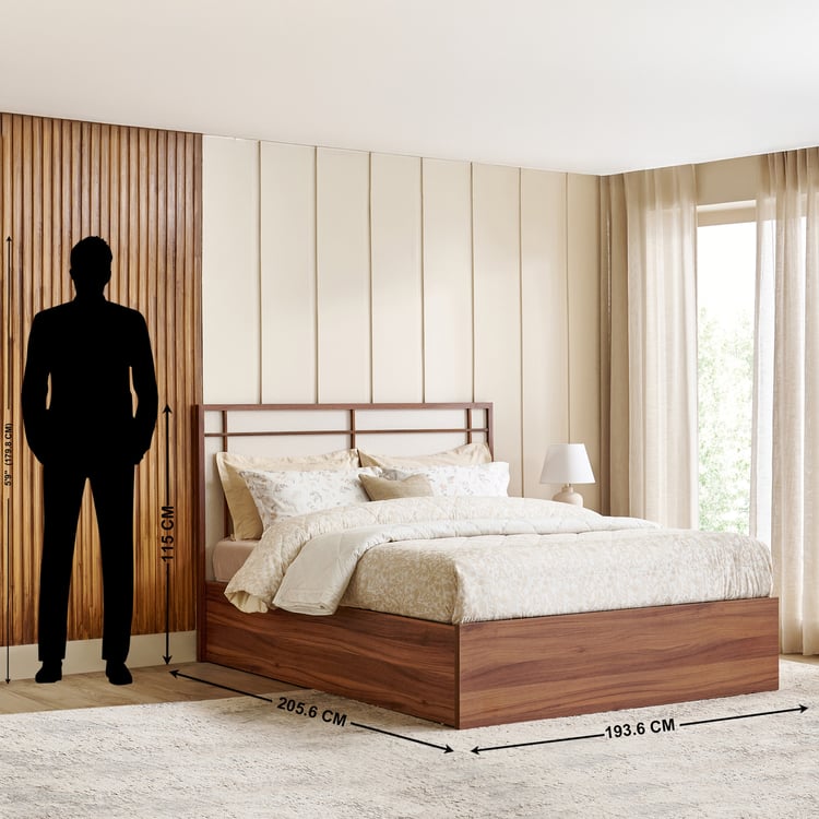 Shoji Akira King Bed with Box Storage - Brown