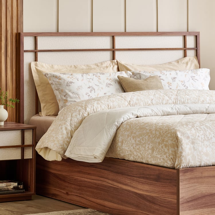 Shoji Akira King Bed with Box Storage - Brown