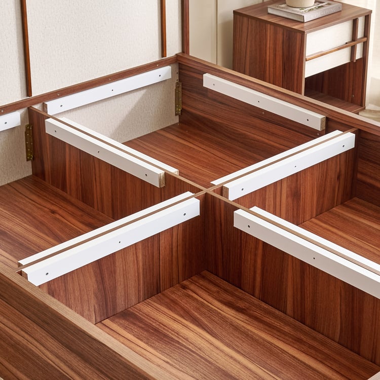 Shoji Akira King Bed with Box Storage - Brown